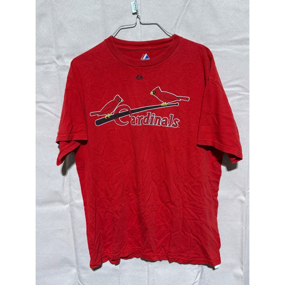 Majestic St. Louis Cardinals Stan Musial 6 Red T-Shirt Mens Large MLB Baseball